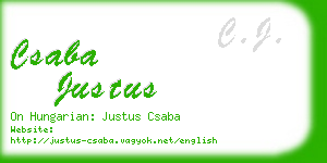 csaba justus business card